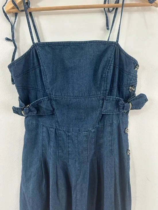 Free People Textured Black Smocked Waist Skirt - Picture 3 of 5